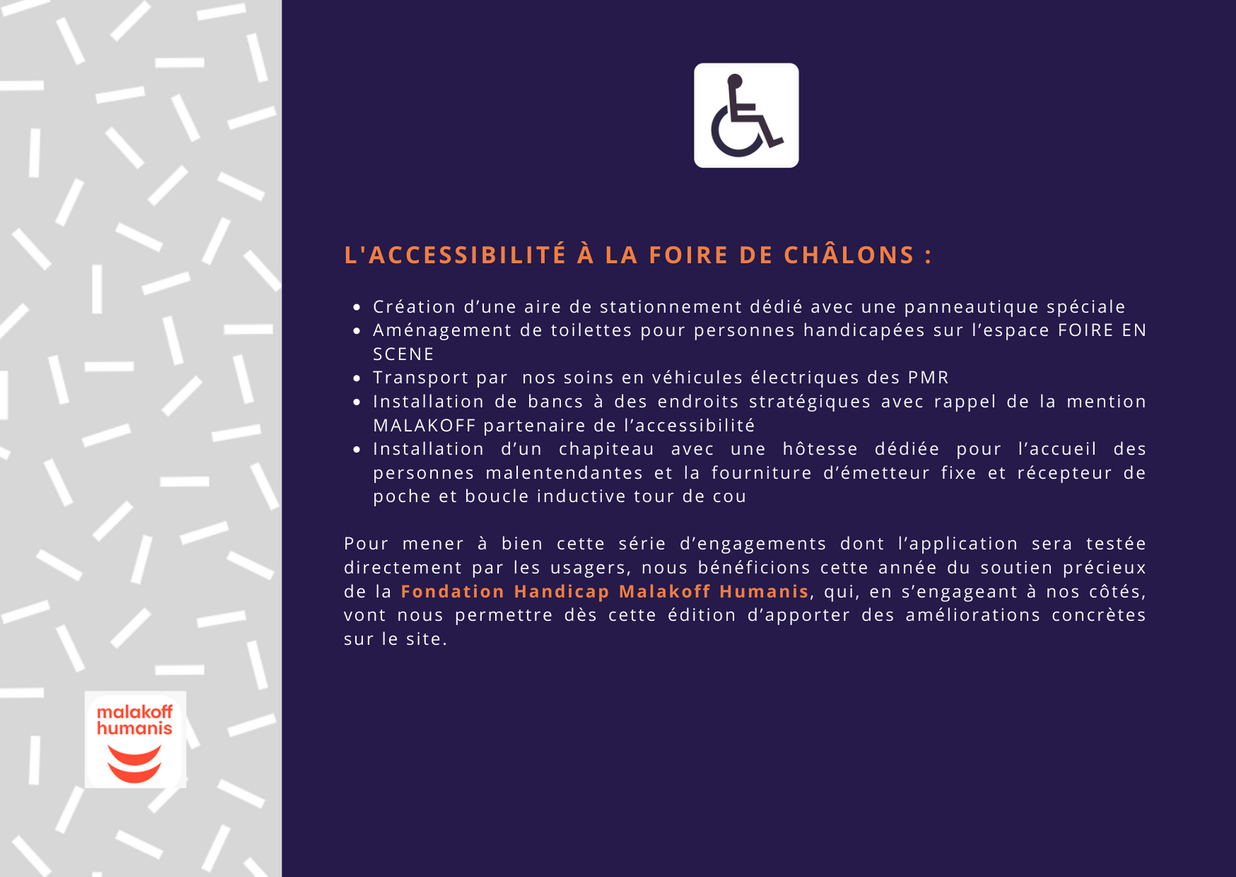 Accessibilité Foire de Châlons 2020