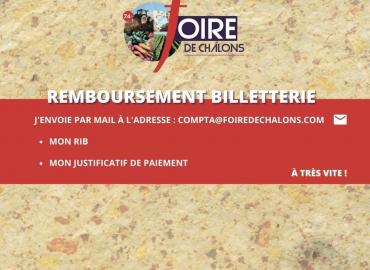 Procédure remboursement Foire de Châlons